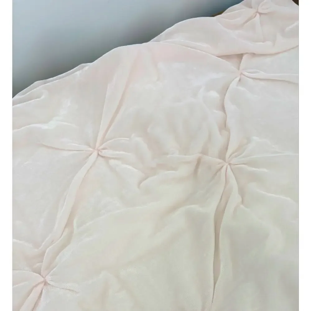 Pottery Barn Kids x Monique Lhuillier Velvet Pintuck Pillow Shams Blush Set of 2